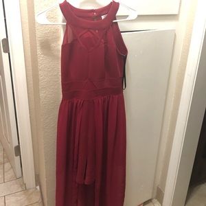 Burgundy romper dress